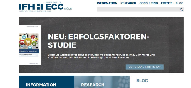[This content is not available in "Englisch" yet] Screenshot der Webseite des  Instituts für Handelsforschung Köln